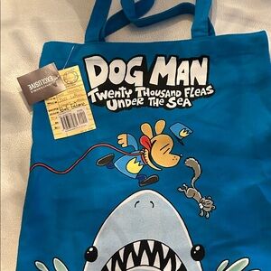 Dog Man Blue Tote Bag